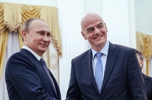 FIFA-ს პრეზიდენტი რუსეთში გასამართი მსოფლიო ჩემპიონატისთვის მზადებით კმაყოფილია