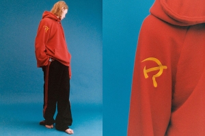 ნამგალი და ურო Vetements-ის ჰუდზე